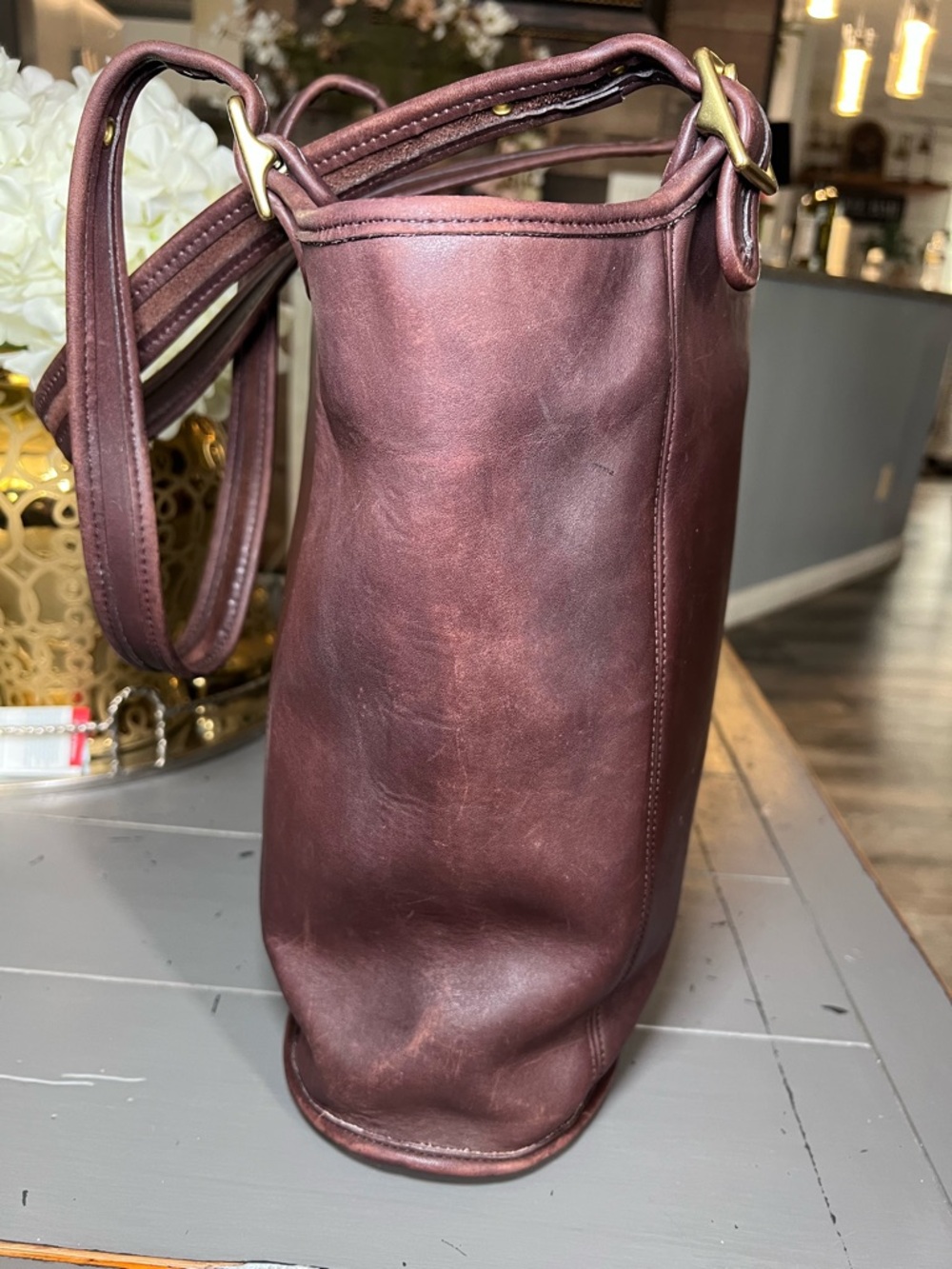 Coach Vintage 9090 LEGACY LARGE SHOPPER Shoulder Tote Bag Dark Brown Leather USA - Picture 3 of 15